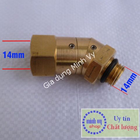 Khớp xoay 360 độ nối đầu s.úng xịt rửa của máy rửa xe áp lực cao – Ren 2 đầu 14mm (không khớp nối nhanh)