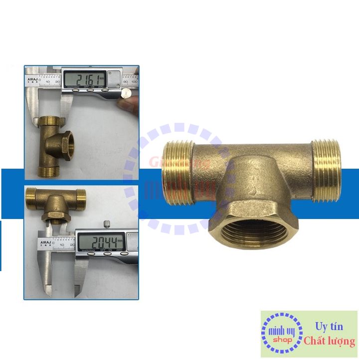 Đầu T/Y chia nước 2 đầu ngõ ra dùng cho máy rửa xe, máy phun xịt cao áp ren ngoài 22mmx1.5