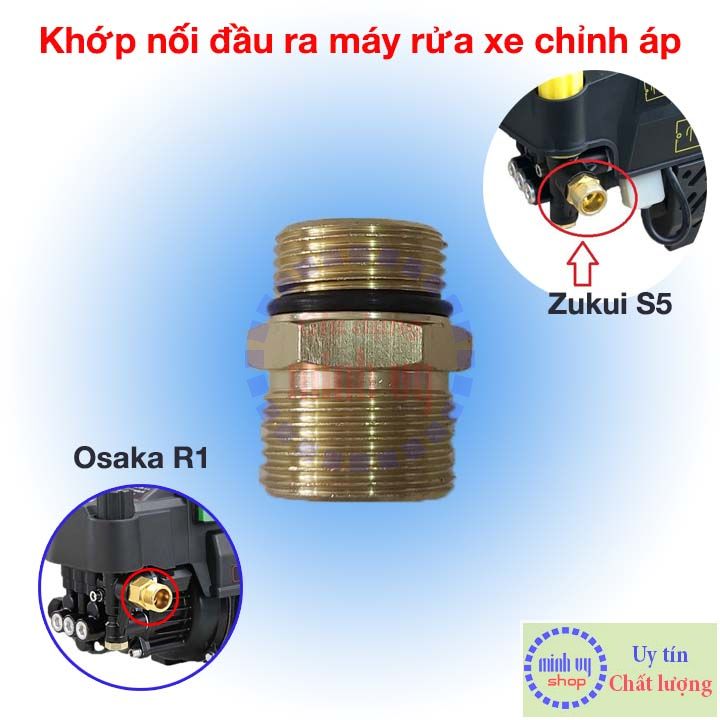 KHỚP REN GẮN THÂN MÁY RỬA XE VỚI ĐẦU DÂY CAO ÁP – linh kiện thay thế cho máy rửa xe có chức năng chỉnh áp – Gia dụng Minh Vy