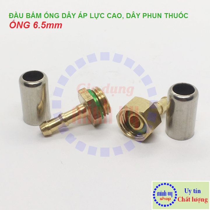 Đầu cos bấm dây áp lực máy rửa xe, dây xịt phun  –  ống 6.5mm