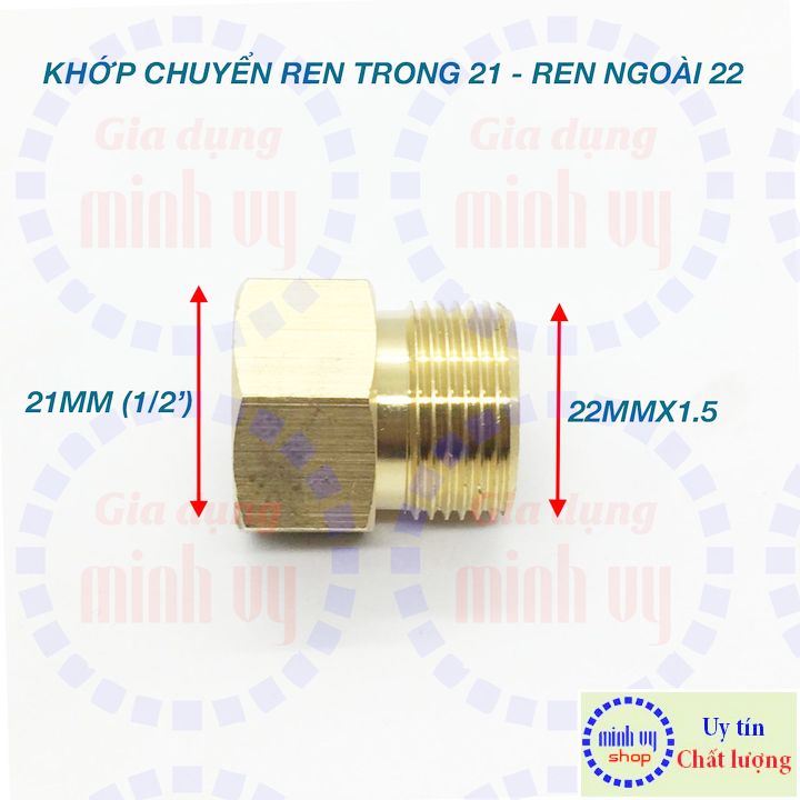 Đầu chuyển ren trong 21mm (1/2′) sang ren ngoài 22mm