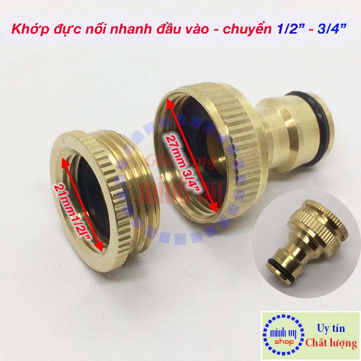 ĐẦU NỐI ĐỒNG TẠI VÒI PHI 21-27mm (1/2″-3/4″) RA NỐI KHỚP NHANH