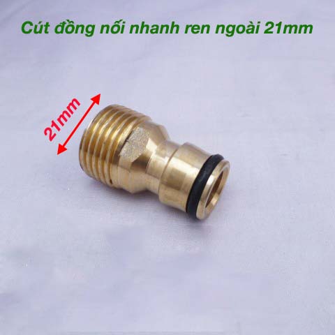 Khớp nối nhanh đầu vào bằng đồng cho máy rửa xe hoặc vòi nước – cút nhanh nhanh bằng đồng REN NGOÀI 21mm 1/2in