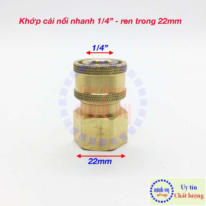Khớp cái nối nhanh 1/4″ ren trong 22mm
