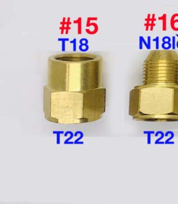 Tổng hợp các khớp chuyển ren 14mm 13mm 21mm 22mm 27mm – dùng cho các dòng máy rửa xe phổ biến