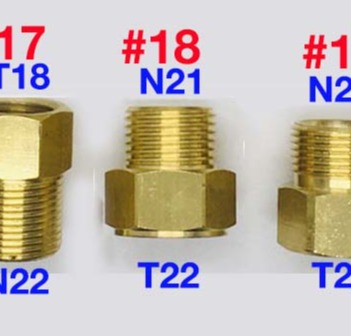 Tổng hợp các khớp chuyển ren 14mm 13mm 21mm 22mm 27mm – dùng cho các dòng máy rửa xe phổ biến