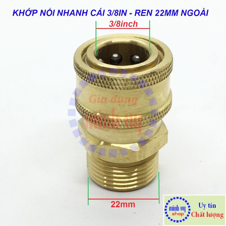 Khớp nối nhanh cái 3/8 in – ren ngoài 22mm