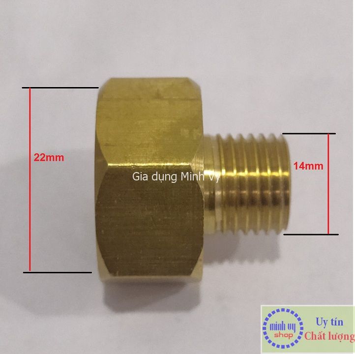 Khớp chuyển ren trong 22mm ren ngoài 14mm – phụ kiện máy rửa xe T22N14